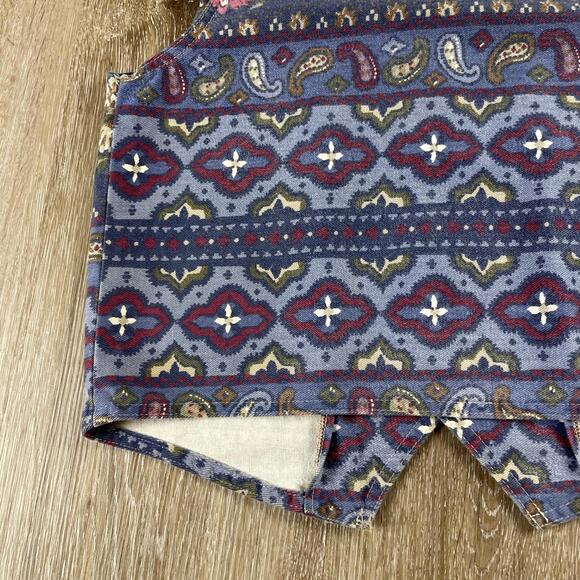 Vintage 70's Vivaldi Jeanswear Floral Paisley Denim Vest Women's M USA Made - Picture 12 of 14
